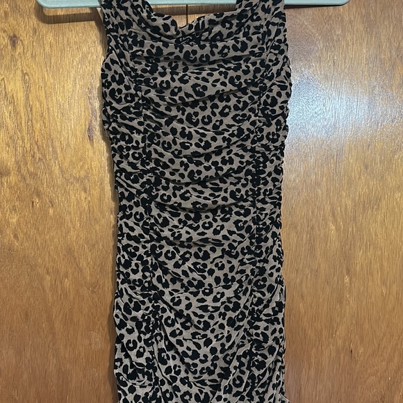 Tabitha Midi Dress in Tan Leopard - Picture 7 of 9